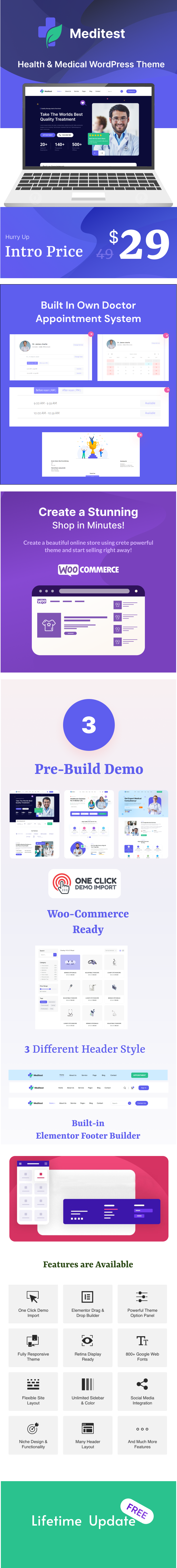 Meditest - Health Care Medical & Hospital Doctor Listing WordPress Theme